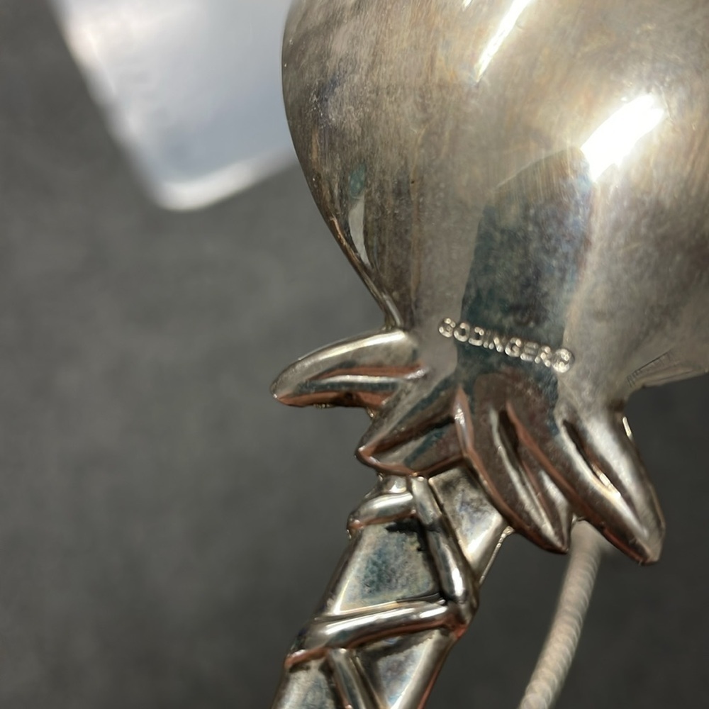 Godinger Palm Tree Large Salad Serving Set Silver Dinnerware Serving Tongs - Picture 6 of 6